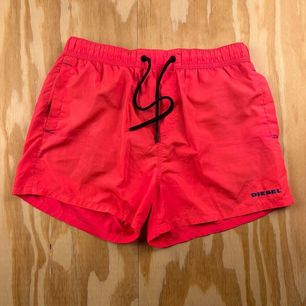 Diesel Beachwear Shorts – Bright Red – Logo – Men’s M